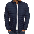 Steppjacke Herren grün figurbetont mit hohem Kragen - 3 - Atelier-Zofia