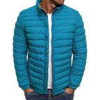 Steppjacke Herren grün figurbetont mit hohem Kragen - 5 - Atelier-Zofia