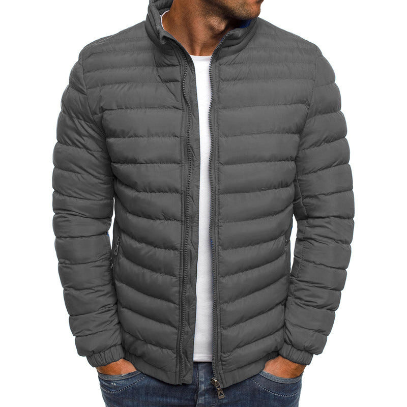 Steppjacke Herren grün figurbetont mit hohem Kragen - 6 - Atelier-Zofia