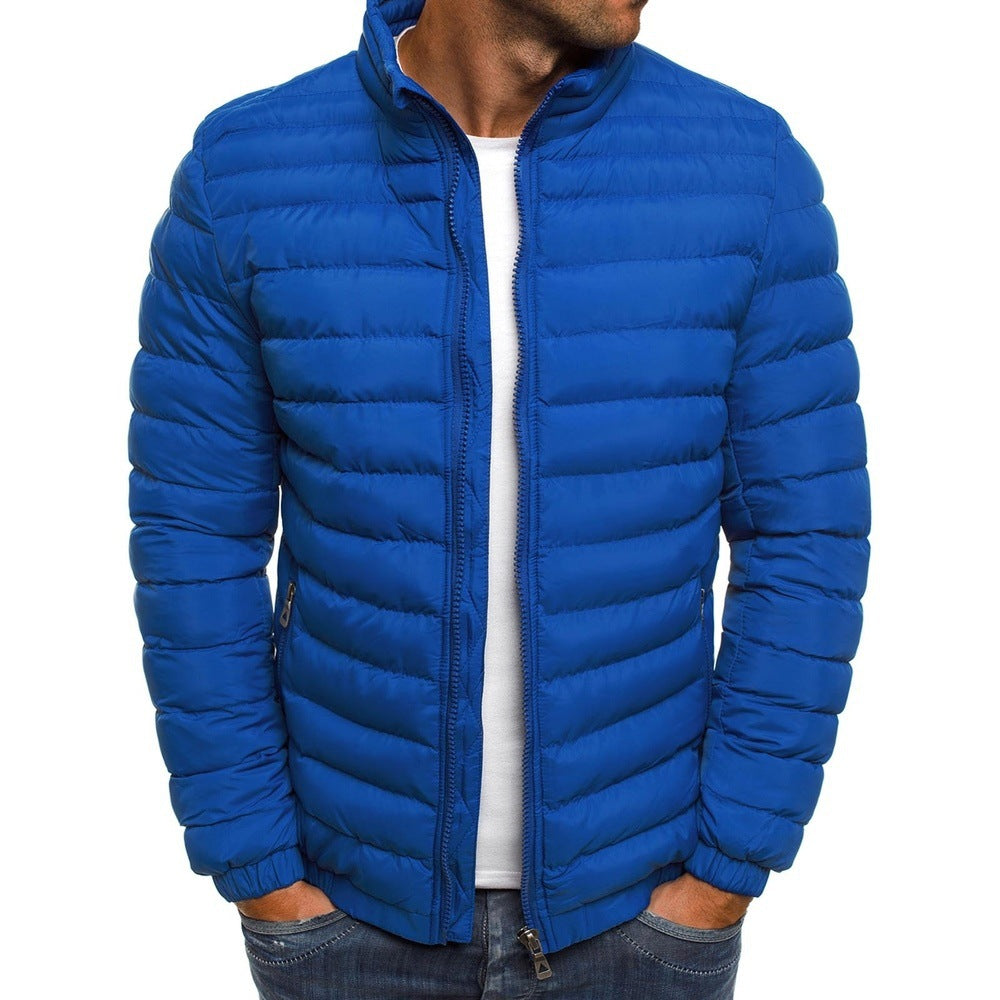 Steppjacke Herren grün figurbetont mit hohem Kragen - 8 - Atelier-Zofia