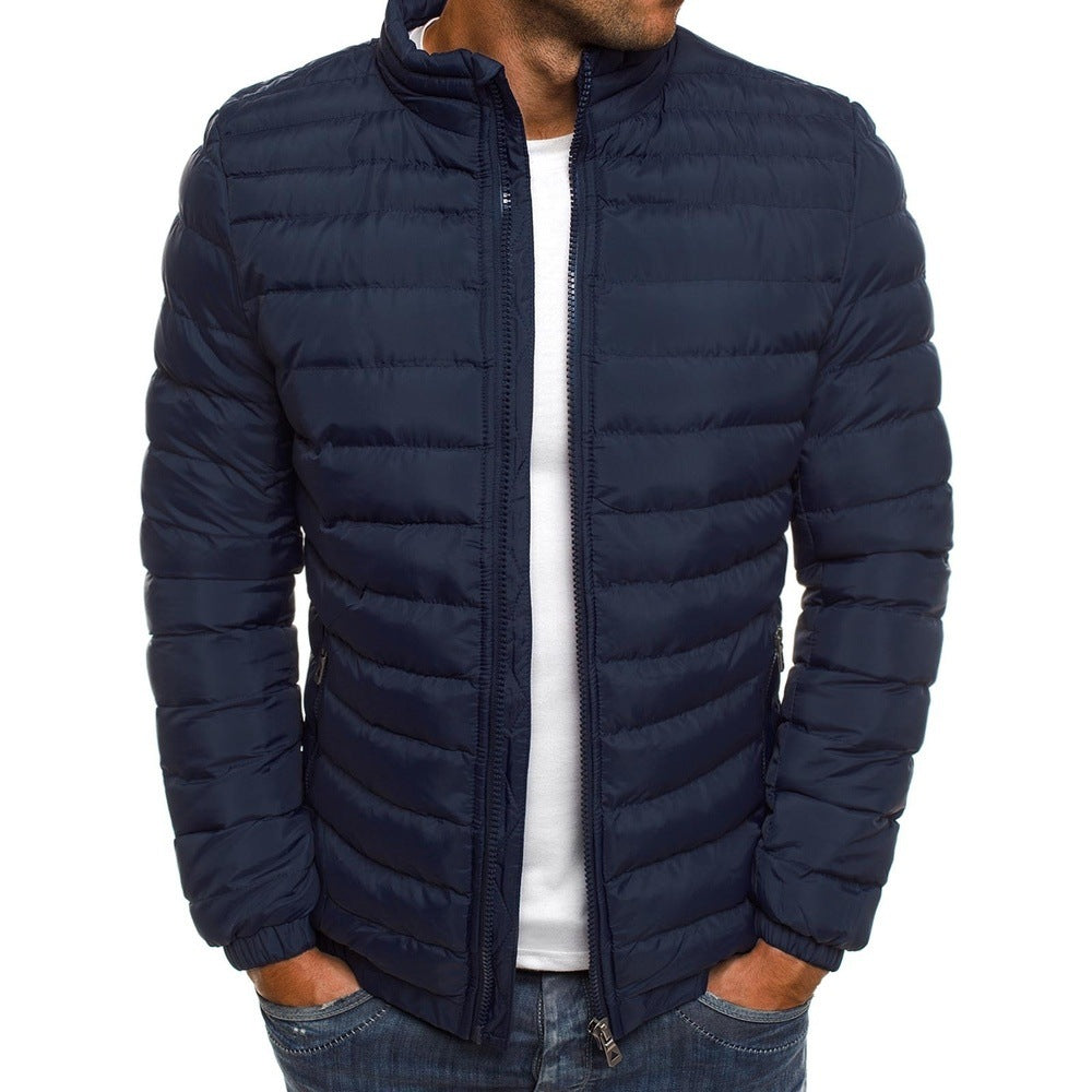 Steppjacke Herren grün figurbetont mit hohem Kragen - 9 - Atelier-Zofia