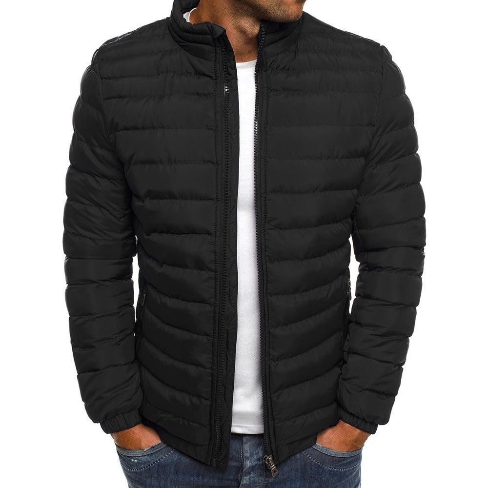 Steppjacke Herren grün figurbetont mit hohem Kragen - 10 - Atelier-Zofia