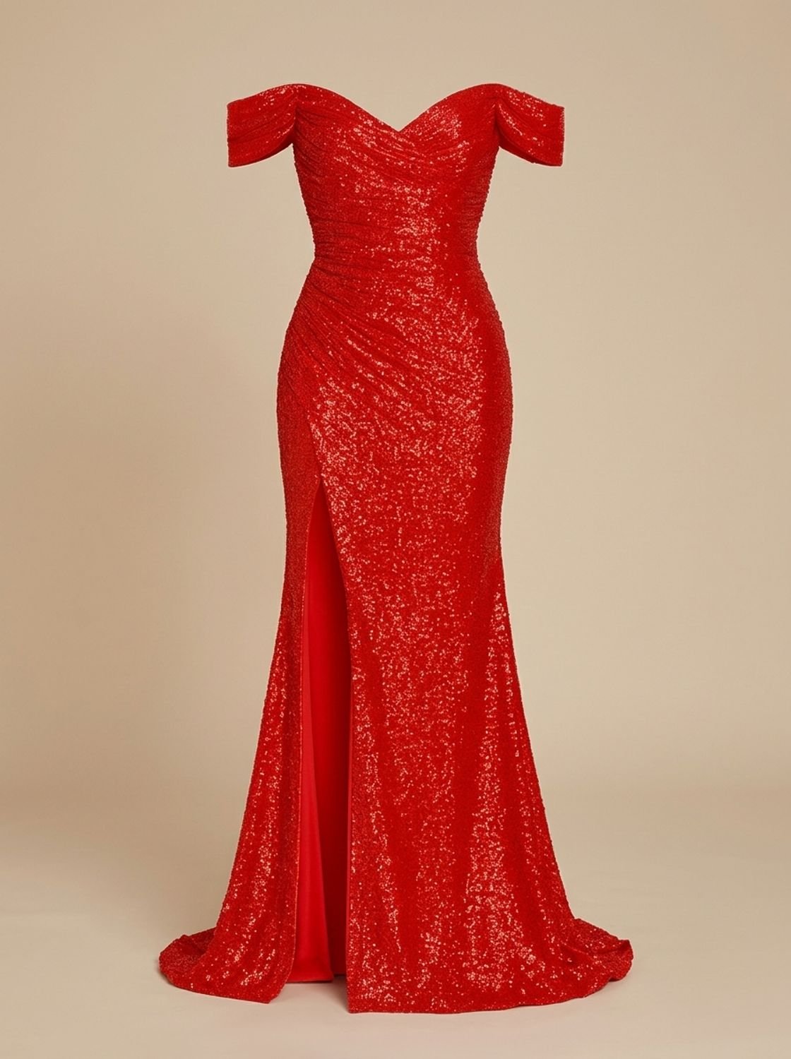 Abendkleid Damen rosa figurbetont mit V-Ausschnitt und hohem Schlitz - 3 - Atelier-Zofia