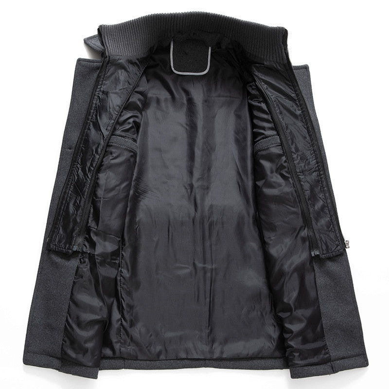 Jacket Men schwarz tailliert mit hohem Kragen und praktischen Taschen - 11 - Atelier-Zofia