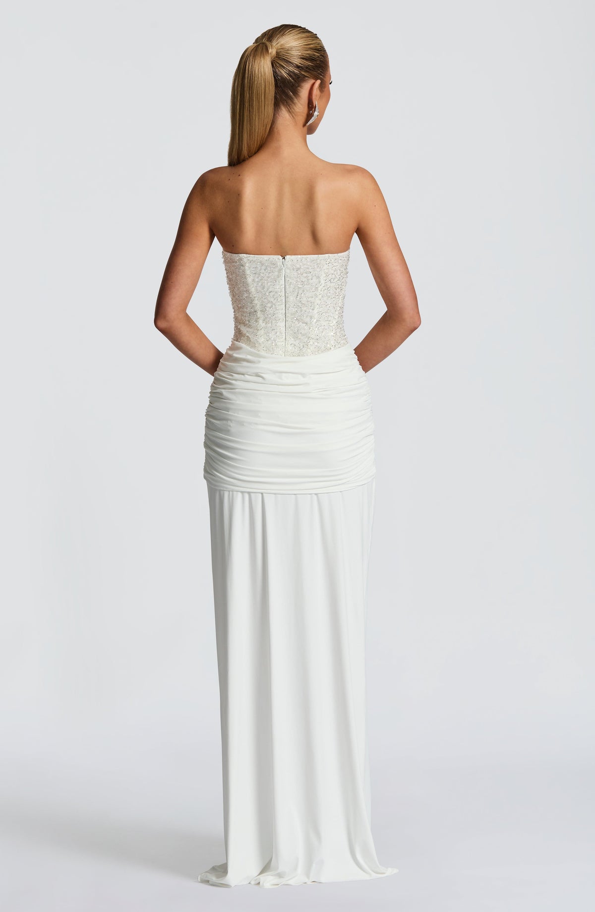 Abendkleid Damen burgunderrot figurbetont mit Herz-Ausschnitt - 6 - Atelier-Zofia