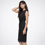 Kleid Damen schwarz figurbetont mit Schlüssel-Ausschnitt - 3 - Atelier-Zofia