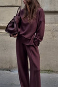 Outfit Damen burgunder weit mit lässigem Schnitt - 5 - Atelier-Zofia