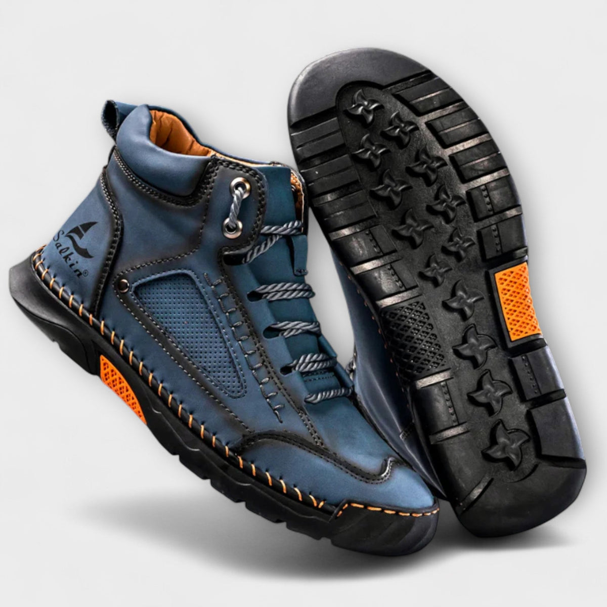 Schuhe Herren blau mit atmungsaktiven Details und rutschfester Sohle - 1 - Atelier-Zofia