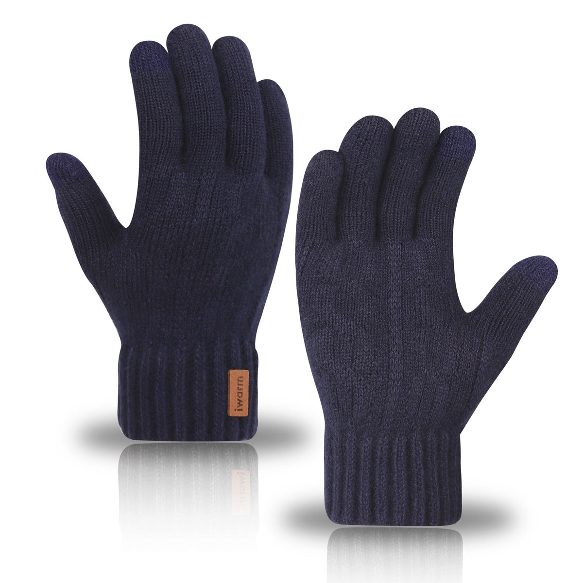 Damen Handschuhe schwarz mit Touchscreen-Funktion und gemütlichem Design - 1 - Atelier-Zofia