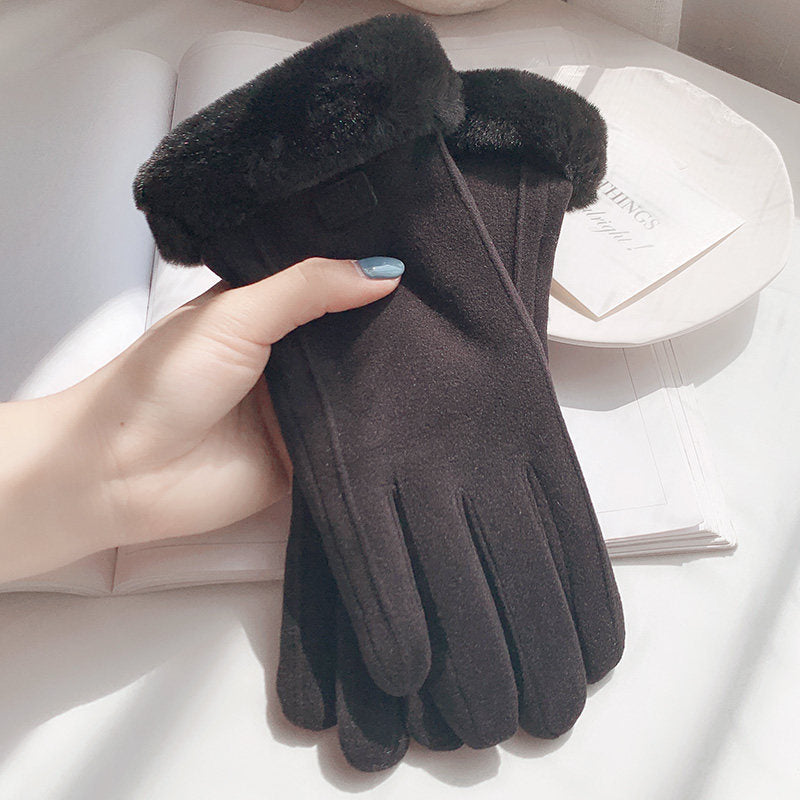 Damenhandschuhe schwarz tailliert mit weichem Innenfutter - 1 - Atelier-Zofia