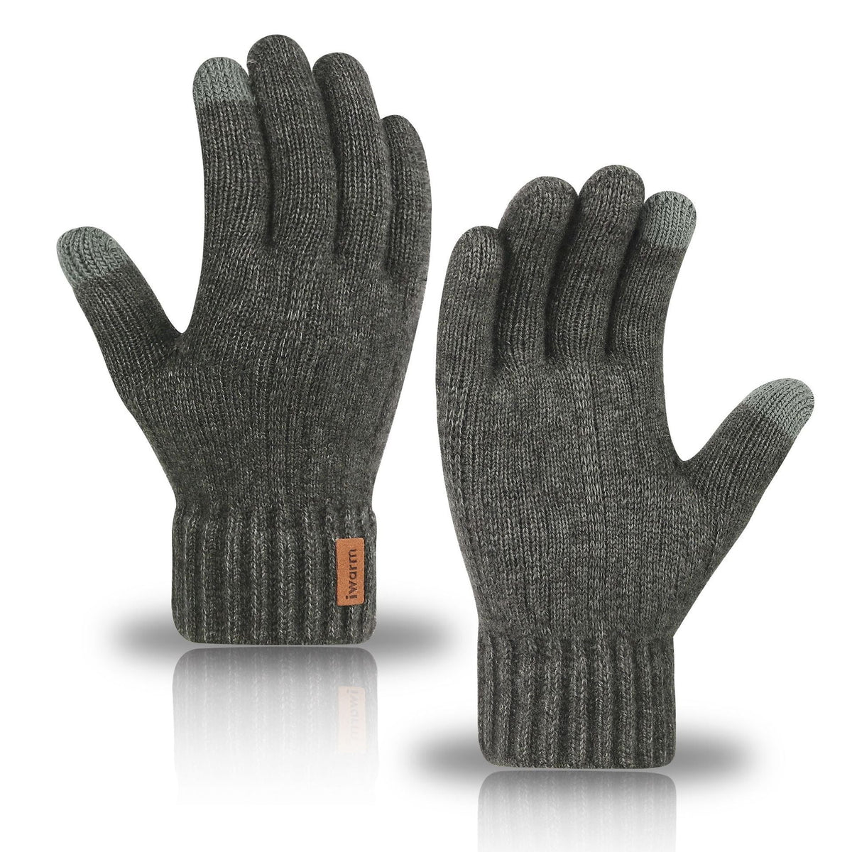 Damen Handschuhe schwarz mit Touchscreen-Funktion und gemütlichem Design - 4 - Atelier-Zofia