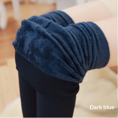 Leggings Damen schwarz figurbetont mit hohem Bund und Fleece-Futter - 1 - Atelier-Zofia