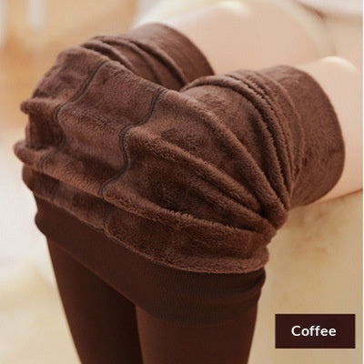 Leggings Damen schwarz figurbetont mit hohem Bund und Fleece-Futter - 2 - Atelier-Zofia