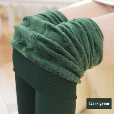 Leggings Damen schwarz figurbetont mit hohem Bund und Fleece-Futter - 3 - Atelier-Zofia