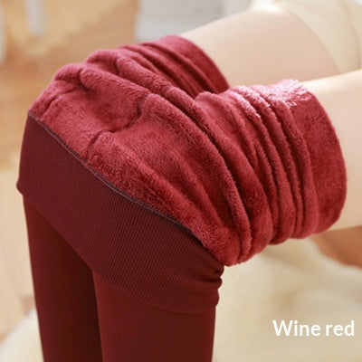 Leggings Damen schwarz figurbetont mit hohem Bund und Fleece-Futter - 4 - Atelier-Zofia