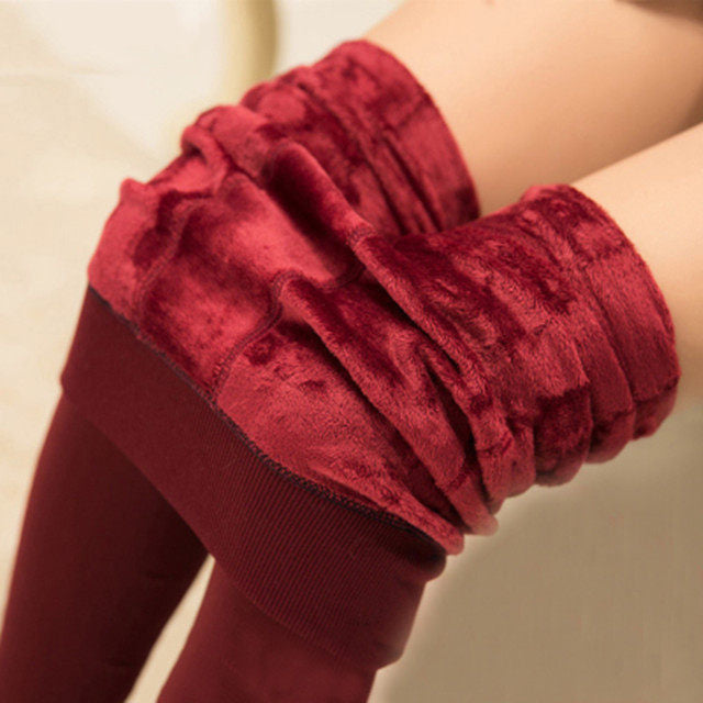 Leggings Damen schwarz figurbetont mit hohem Bund und Fleece-Futter - 5 - Atelier-Zofia