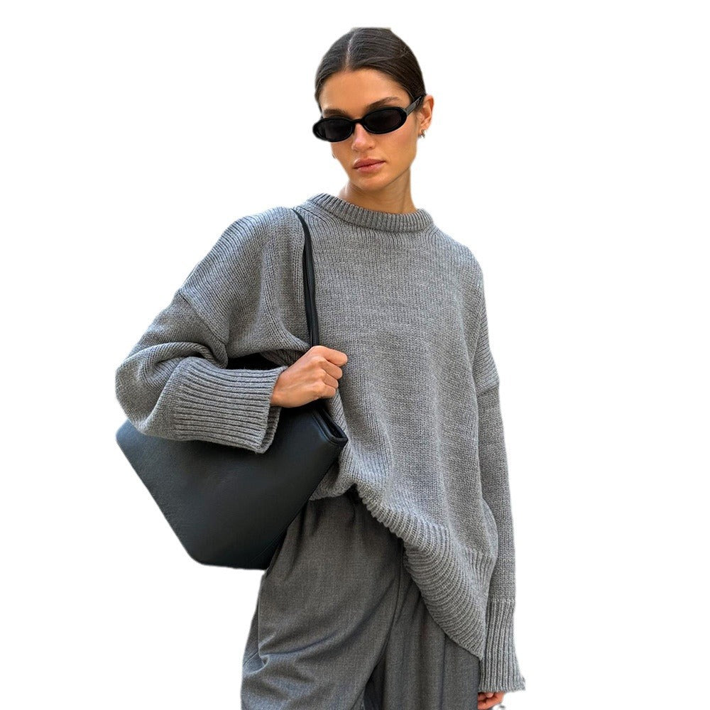 Pullover Damen weiß oversize mit langen Ärmeln - 4 - Atelier-Zofia