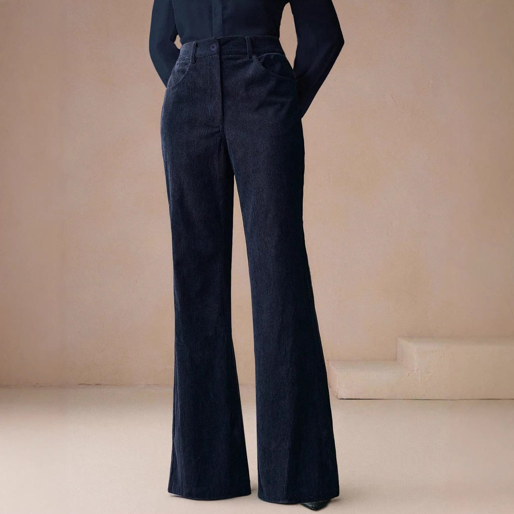 Hose Damen schwarz hochtailliert mit weitem Schnitt - 3 - Atelier-Zofia