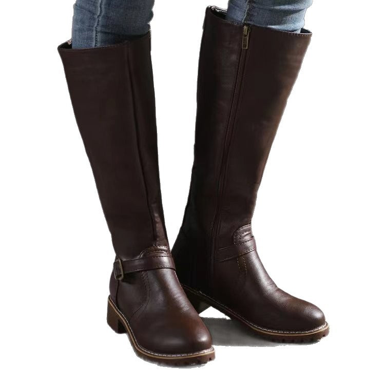 Stiefel Damen schwarz hoch geschnitten mit Blockabsatz - 5 - Atelier-Zofia