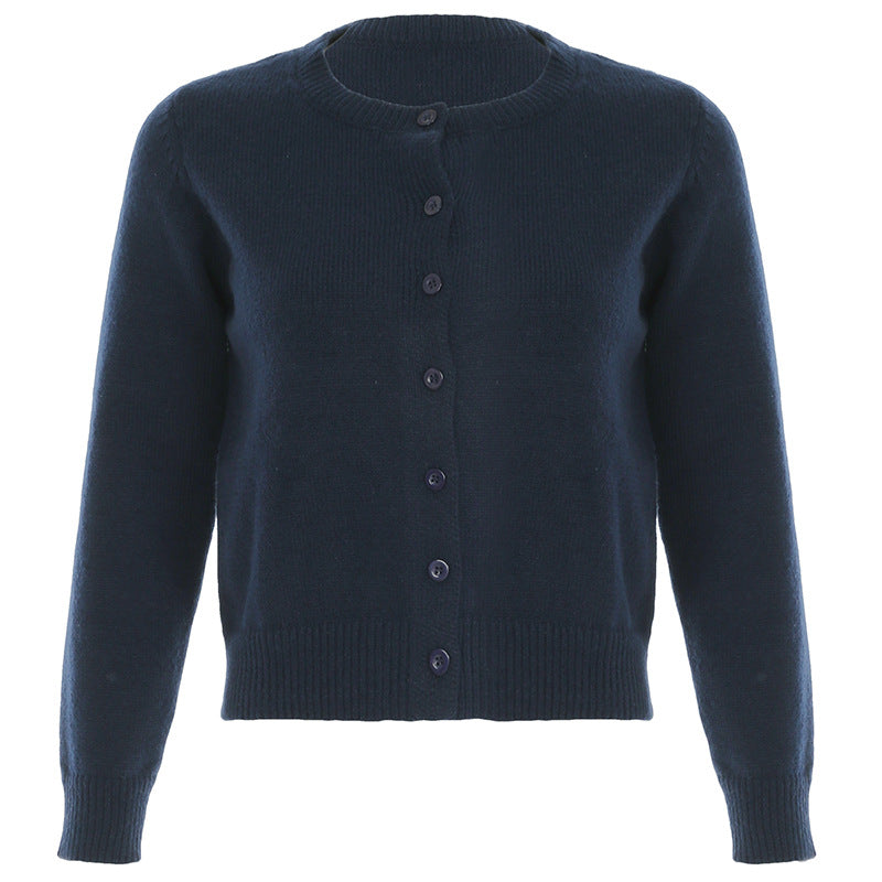 Cardigan Damen schwarz tailliert mit Knöpfen - 1 - Atelier-Zofia
