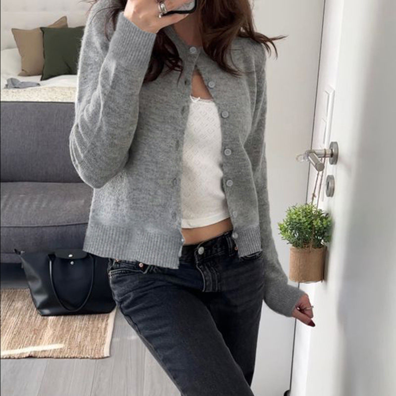Cardigan Damen schwarz tailliert mit Knöpfen - 6 - Atelier-Zofia