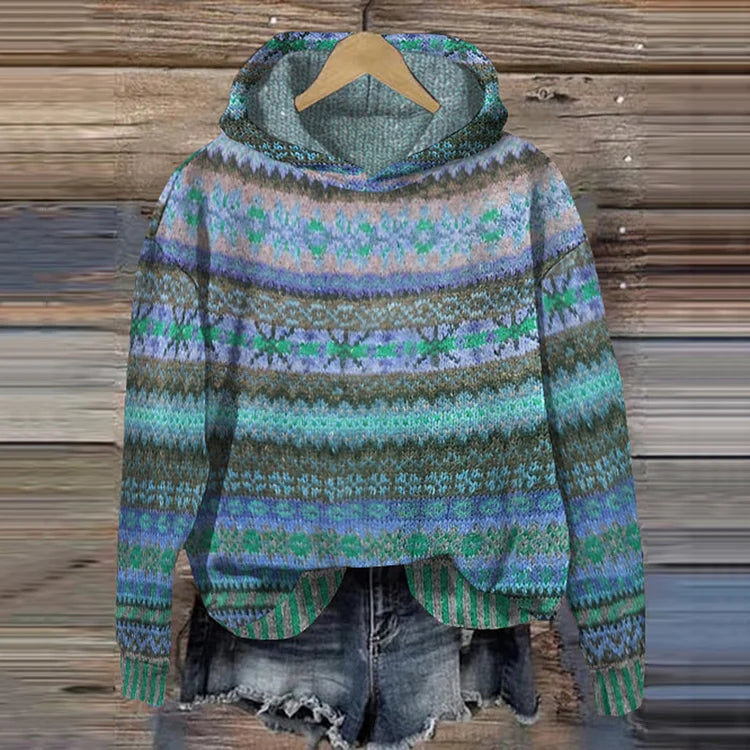 Hoodie Damen bunt lässig mit Kapuze und weitem Schnitt - 1 - Atelier-Zofia