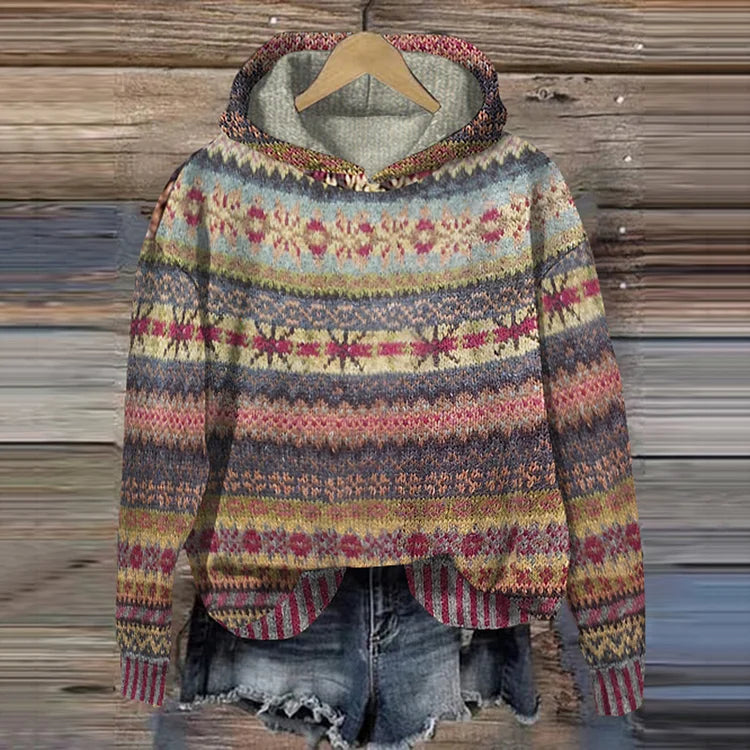 Hoodie Damen bunt lässig mit Kapuze und weitem Schnitt - 3 - Atelier-Zofia