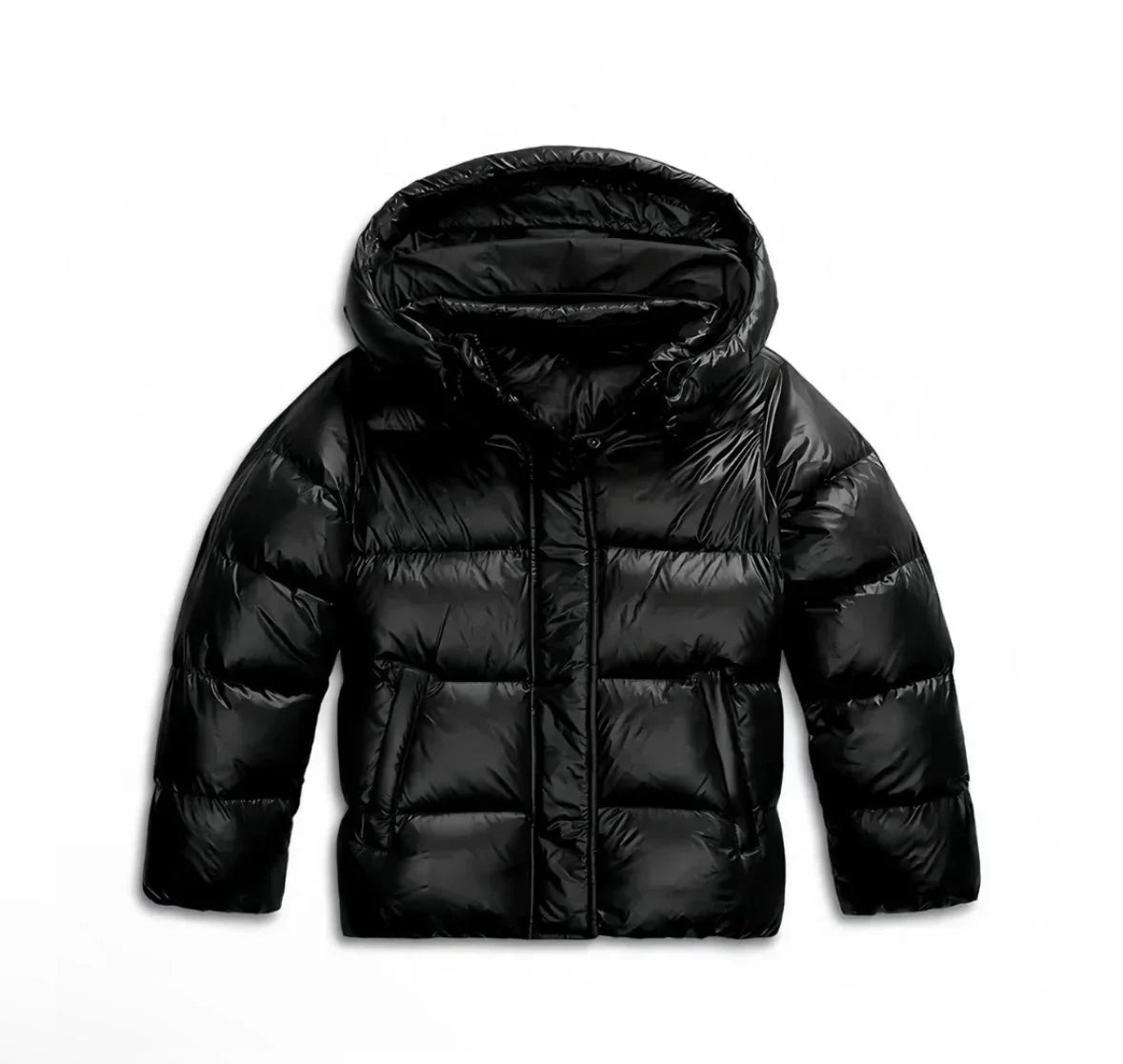 Damen Winterjacke schwarz tailliert mit Kapuze - 8 - Atelier-Zofia