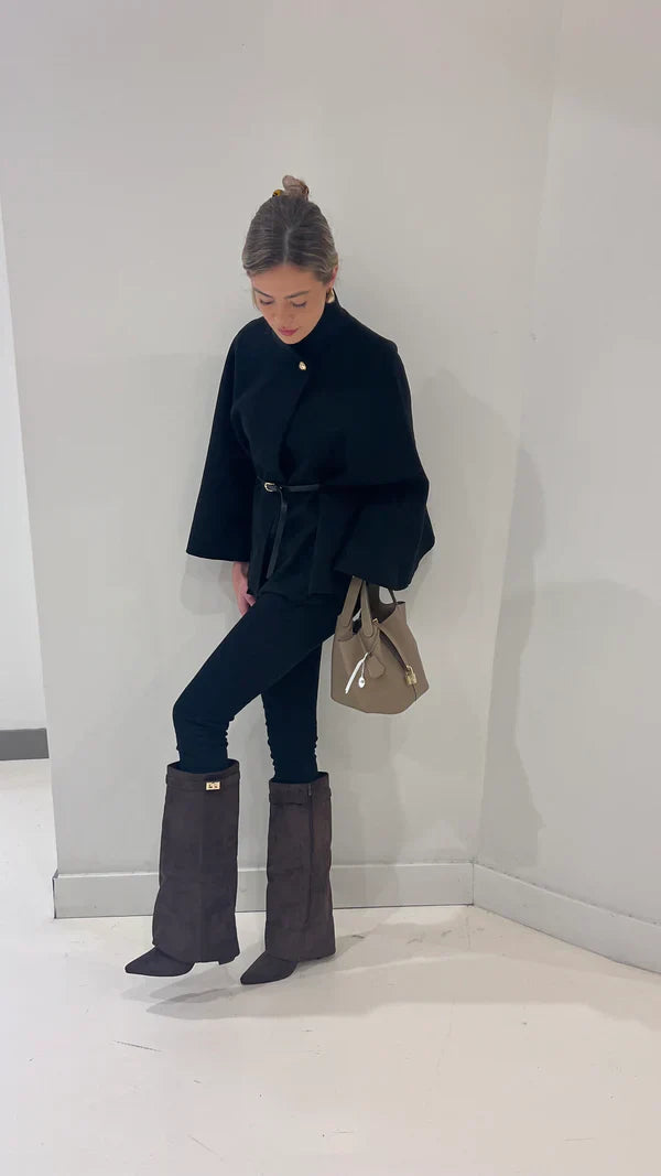 Jacke Damen schwarz oversized mit Knöpfen - 5 - Atelier-Zofia