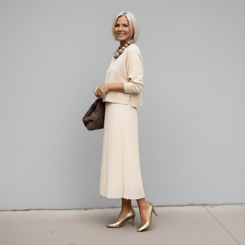 Maxikleid Damen grau tailliert mit Tüllrock und langen Ärmeln - 5 - Atelier-Zofia