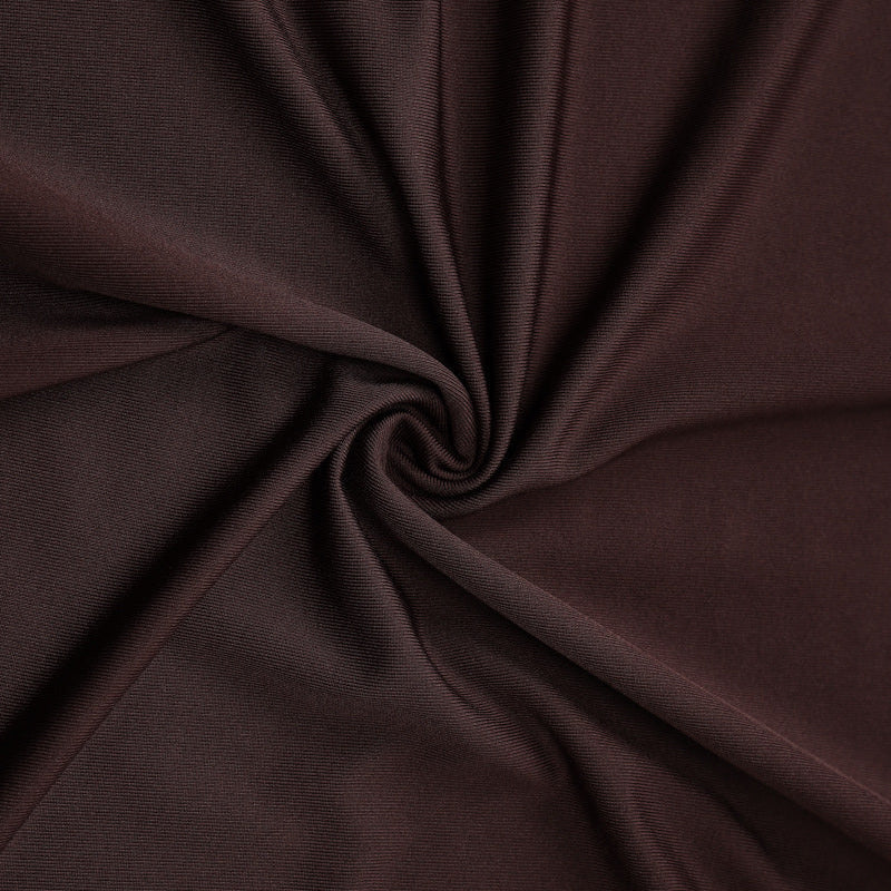 Maxikleid Damen braun figurbetont mit Stehkragen und Drapierung - 9 - Atelier-Zofia