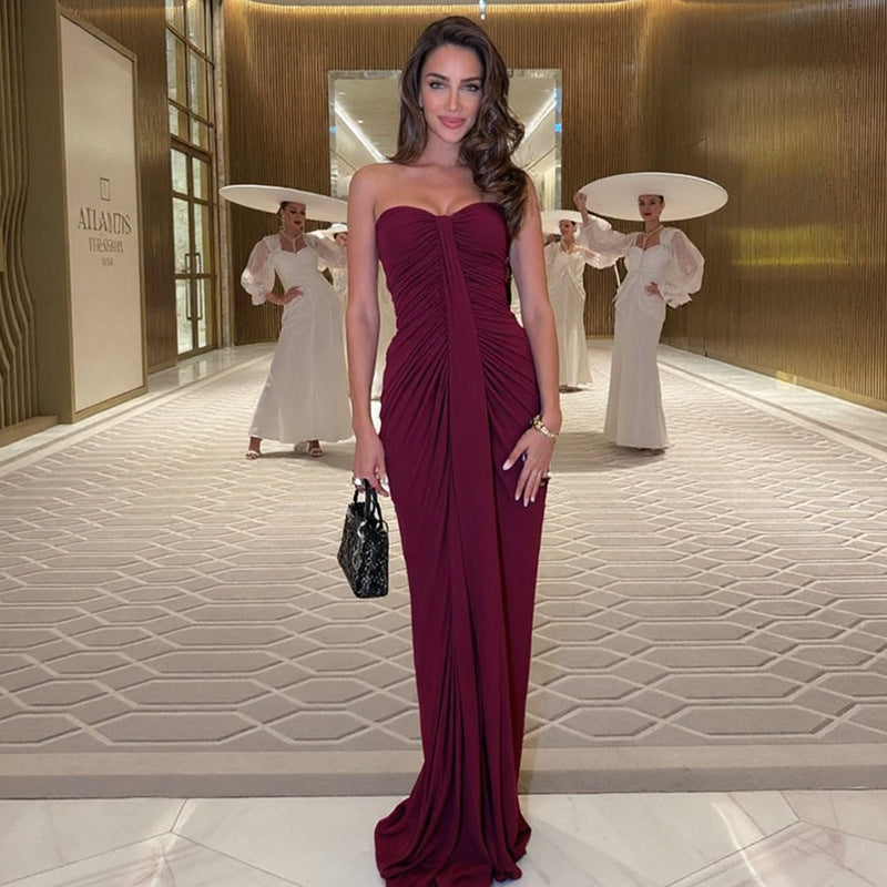 Maxikleid Damen schwarz figurbetont mit Herz-Ausschnitt - 9 - Atelier-Zofia