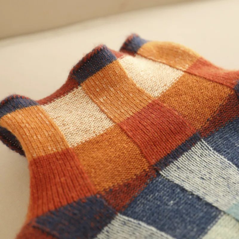 Pullover Damen bunt mit Stehkragen und langen Ärmeln - 4 - Atelier-Zofia