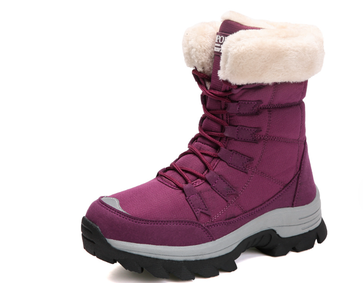 Winterstiefel Damen schwarz gefüttert mit Schnürung - 4 - Atelier-Zofia