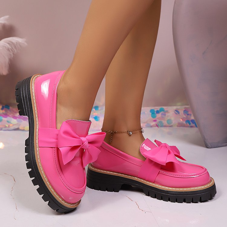 Loafers Damen braun figurbetont mit Schleife und chunky Sohle - 2 - Atelier-Zofia