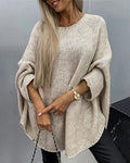 Pullover Damen creme weit geschnitten mit Rundhalsausschnitt - 3 - Atelier-Zofia