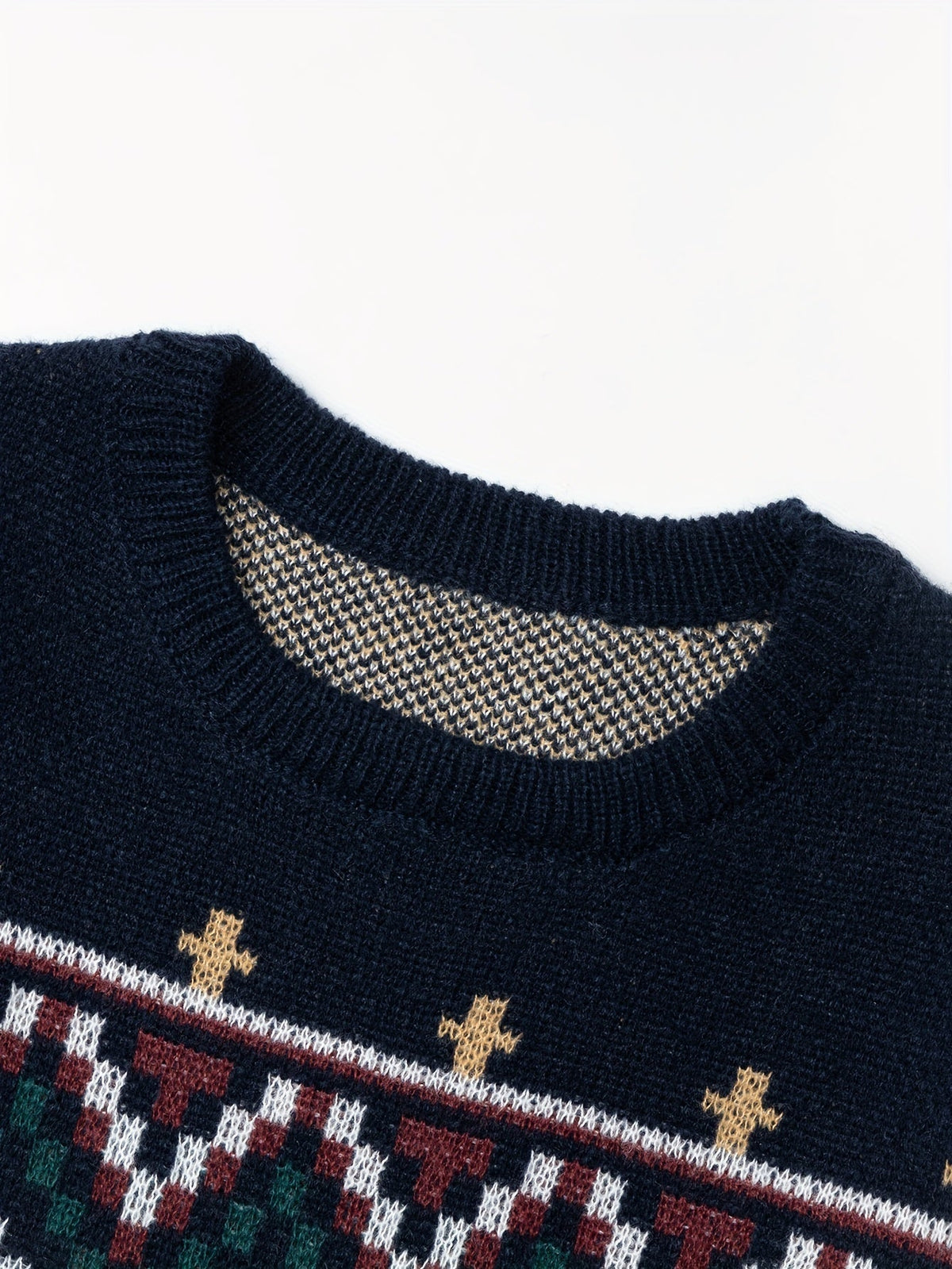 Pullover Damen blau mit Norwegermuster und lässigem Schnitt - 4 - Atelier-Zofia