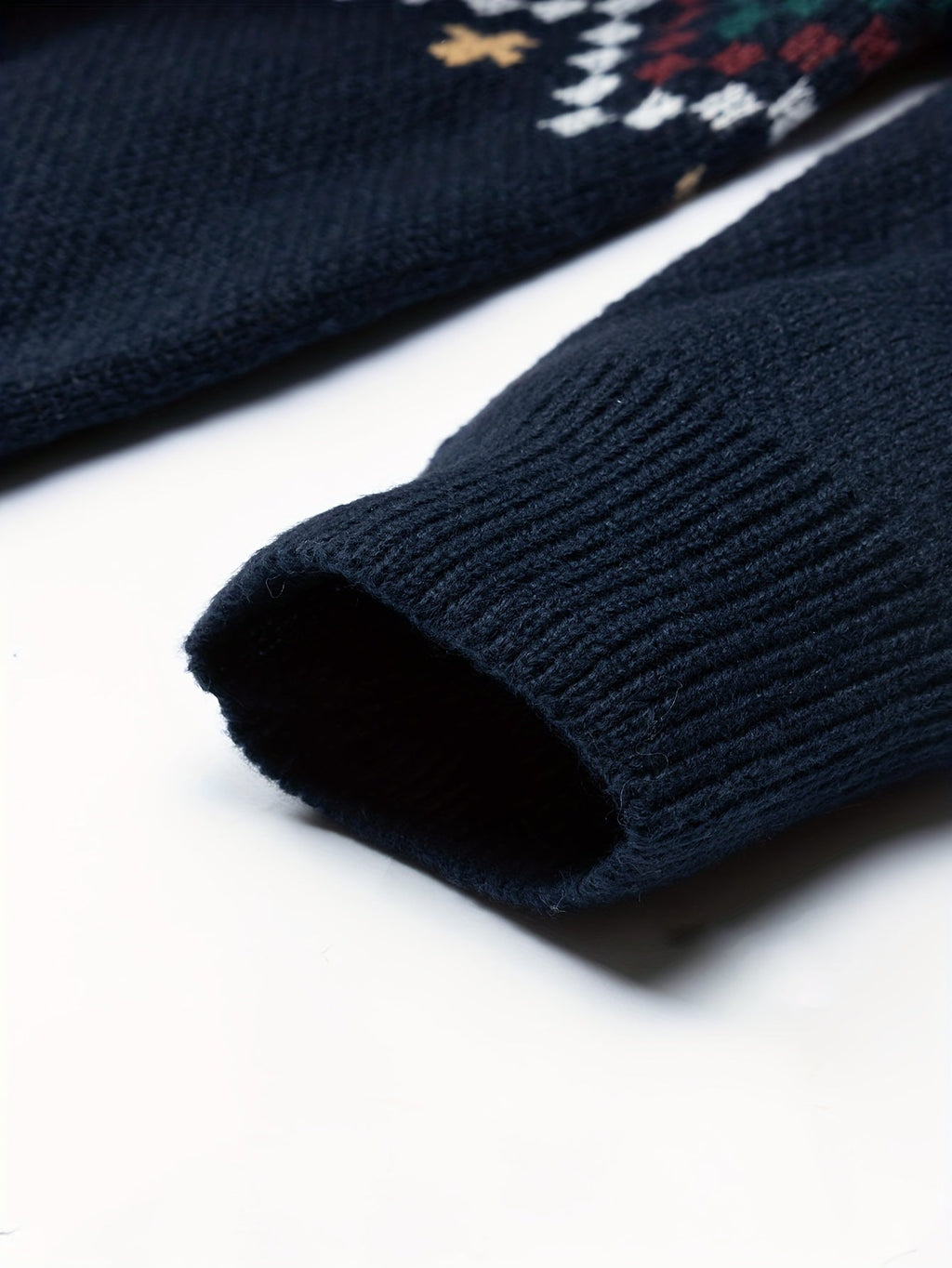 Pullover Damen blau mit Norwegermuster und lässigem Schnitt - 6 - Atelier-Zofia