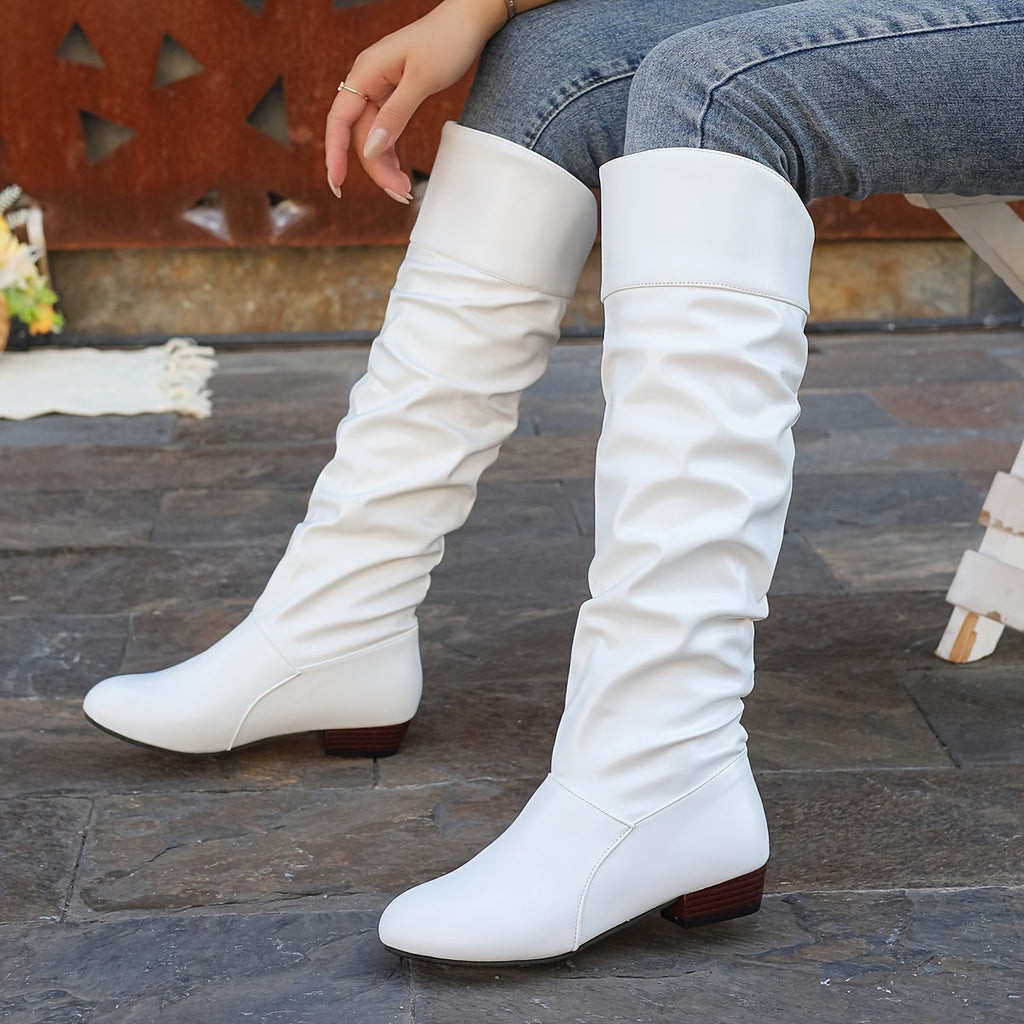 Stiefel Damen schwarz schlauchförmig mit niedrigem Absatz - 5 - Atelier-Zofia