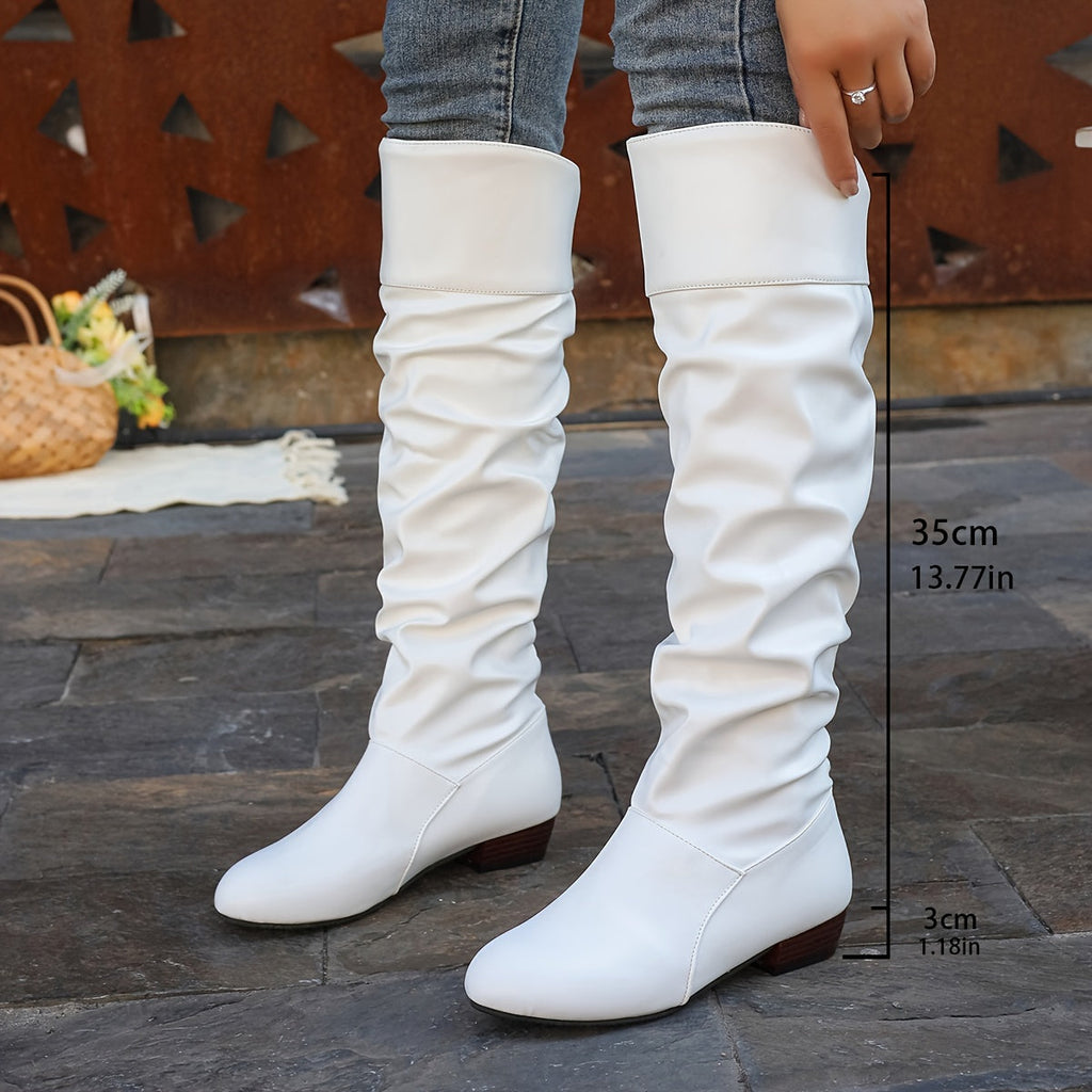 Stiefel Damen schwarz schlauchförmig mit niedrigem Absatz - 6 - Atelier-Zofia