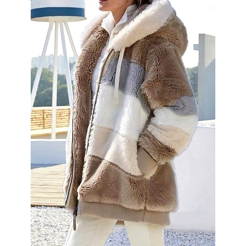Damen Jacke grün oversized mit Kapuze und Reißverschluss - 3 - Atelier-Zofia