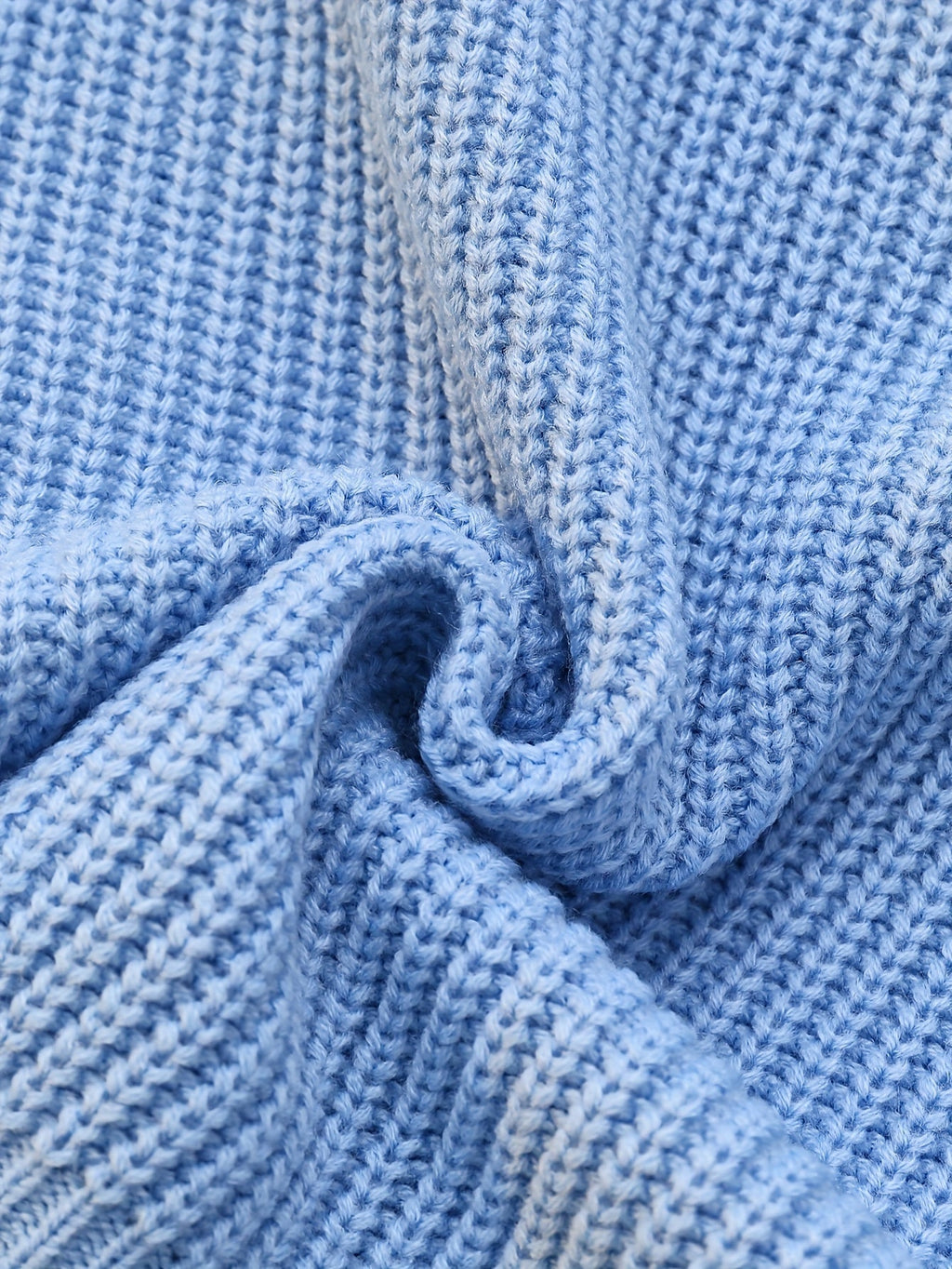 Pullover Damen blau mit Stehkragen und Knopfdetails - 6 - Atelier-Zofia