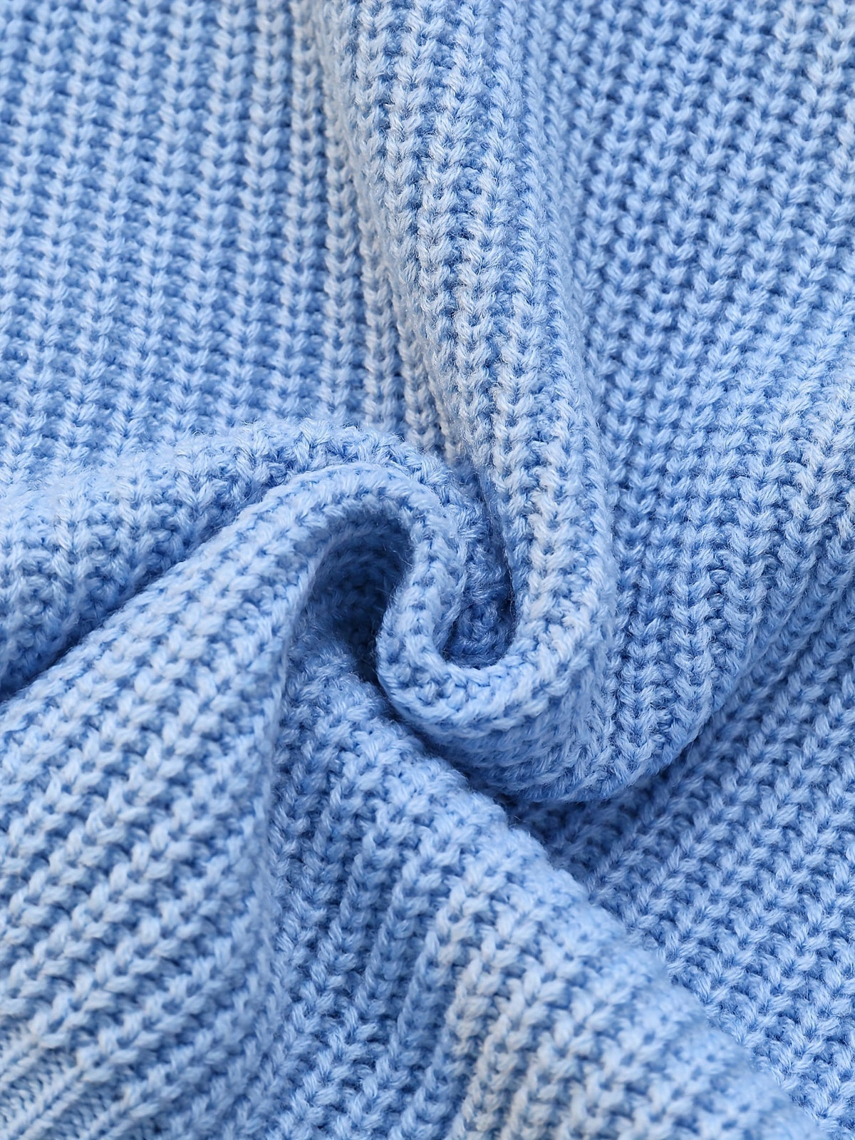 Pullover Damen blau mit Stehkragen und Knopfdetails - 6 - Atelier-Zofia