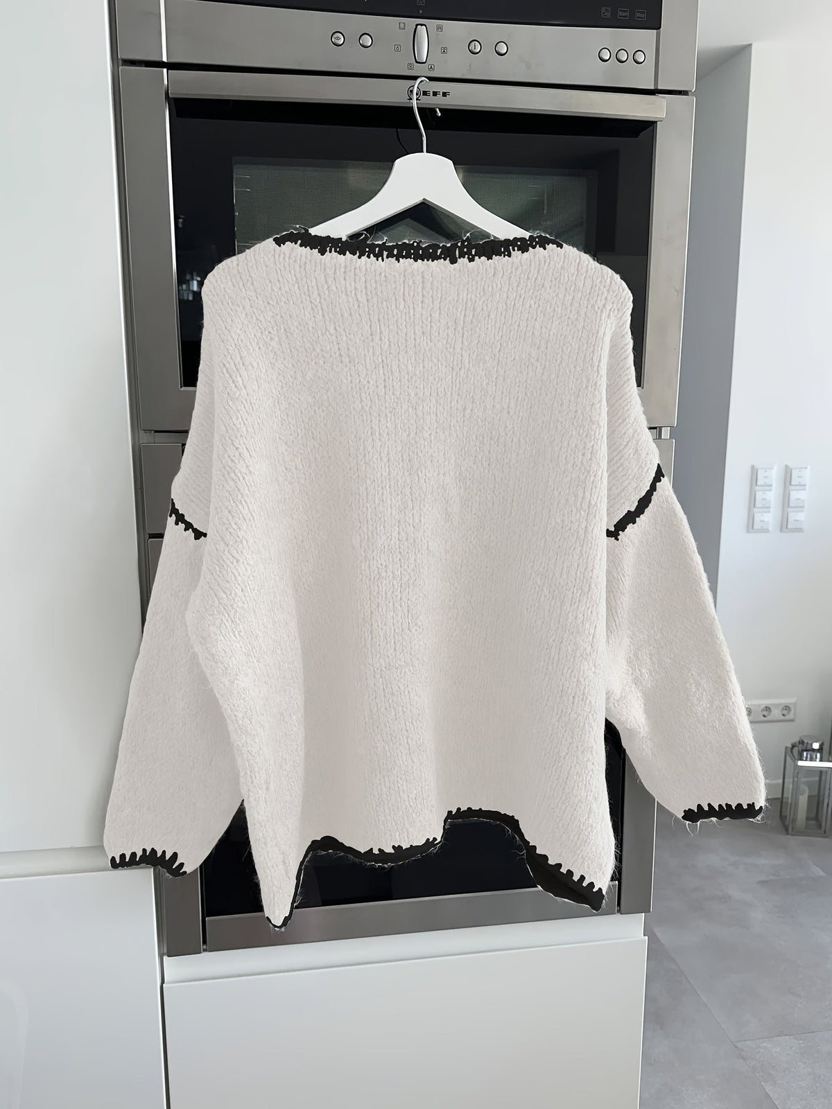 Pullover Damen beige lässig mit weitem Schnitt - 7 - Atelier-Zofia