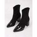 Stiefeletten Damen schwarz figurbetont mit glänzenden Schuhspitzen - 6 - Atelier-Zofia
