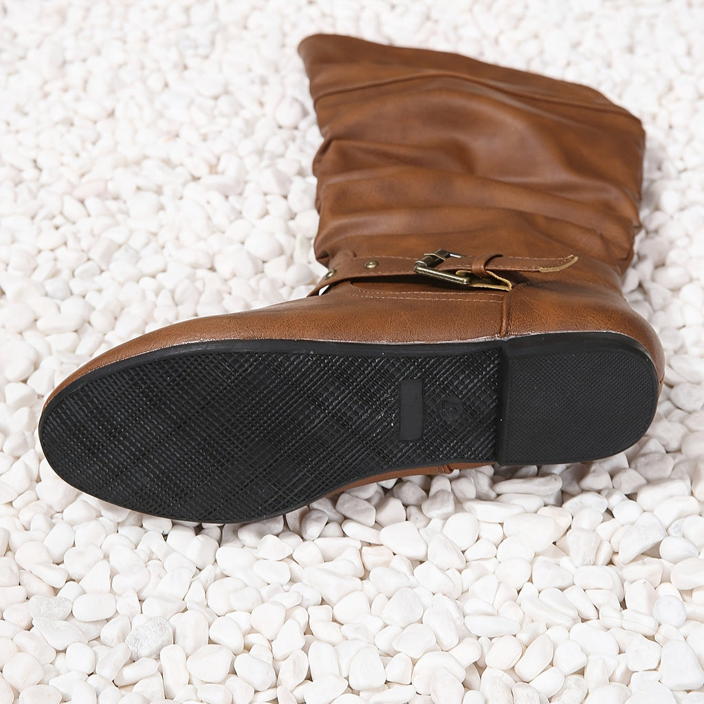 Stiefel Damen braun figurbetont mit seitlichem Reißverschluss - 6 - Atelier-Zofia
