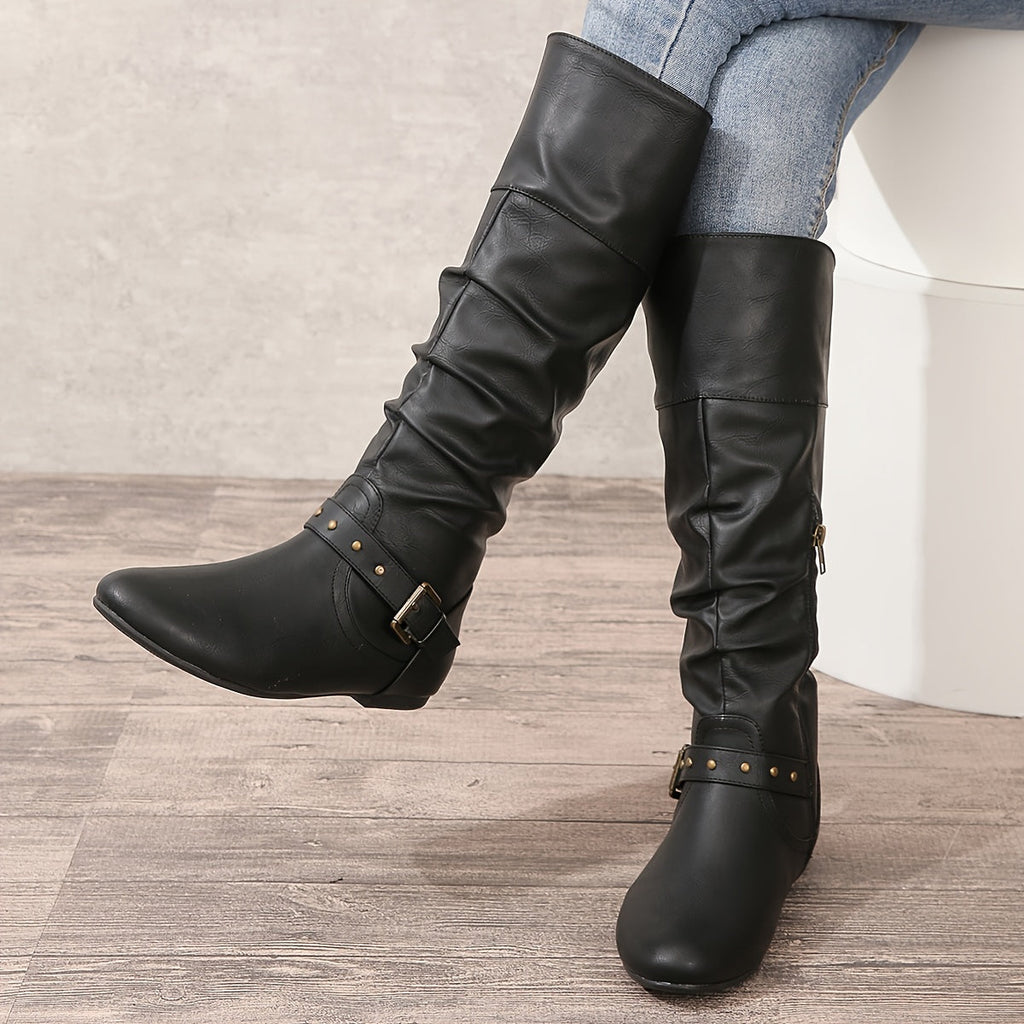 Stiefel Damen braun figurbetont mit seitlichem Reißverschluss - 8 - Atelier-Zofia