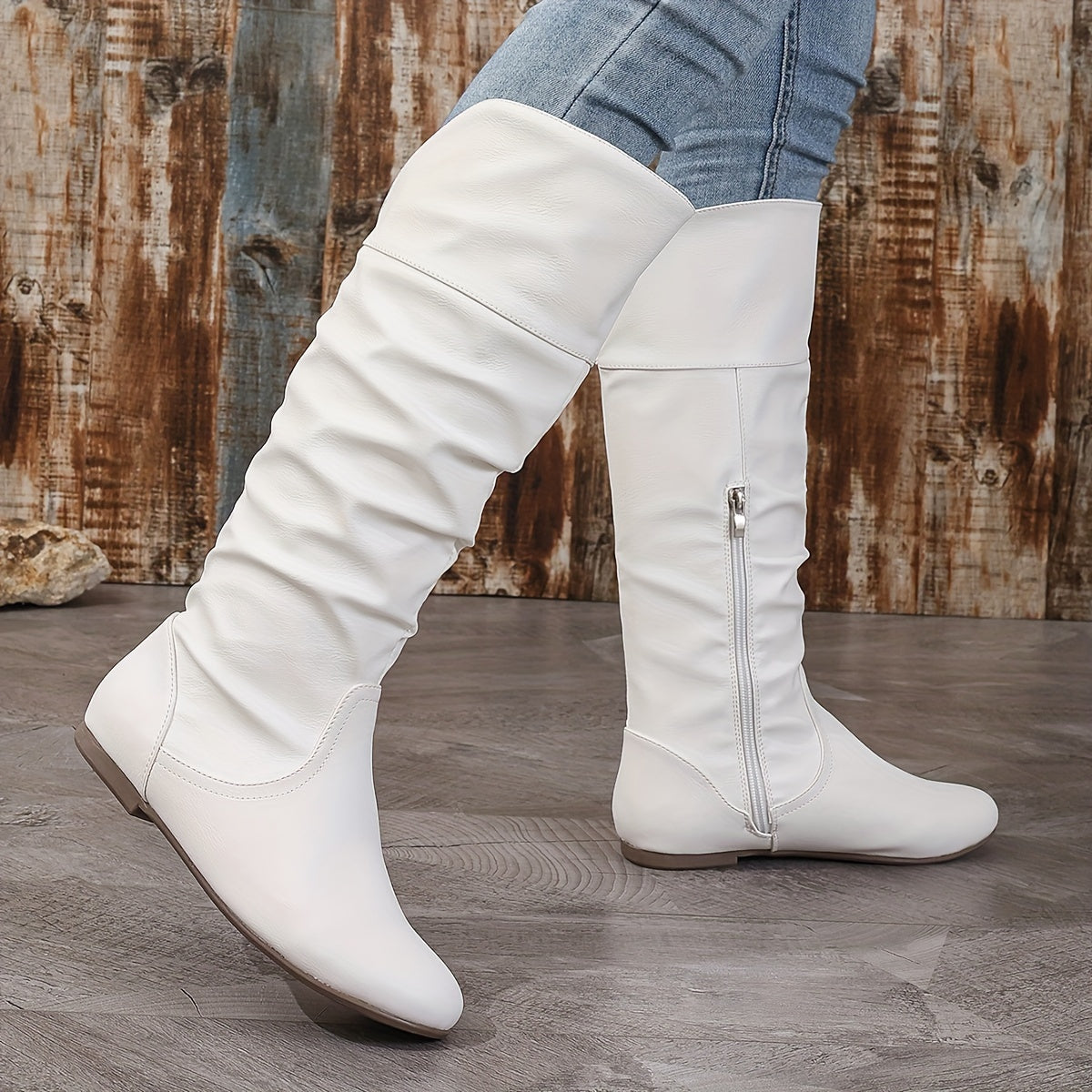 Stiefel Damen braun figurbetont mit seitlichem Reißverschluss - 11 - Atelier-Zofia