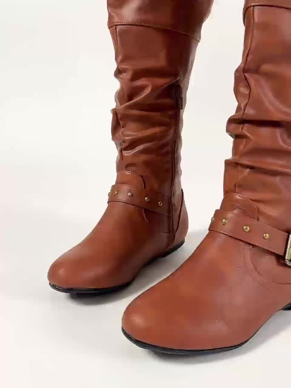 Stiefel Damen braun figurbetont mit seitlichem Reißverschluss - 13 - Atelier-Zofia