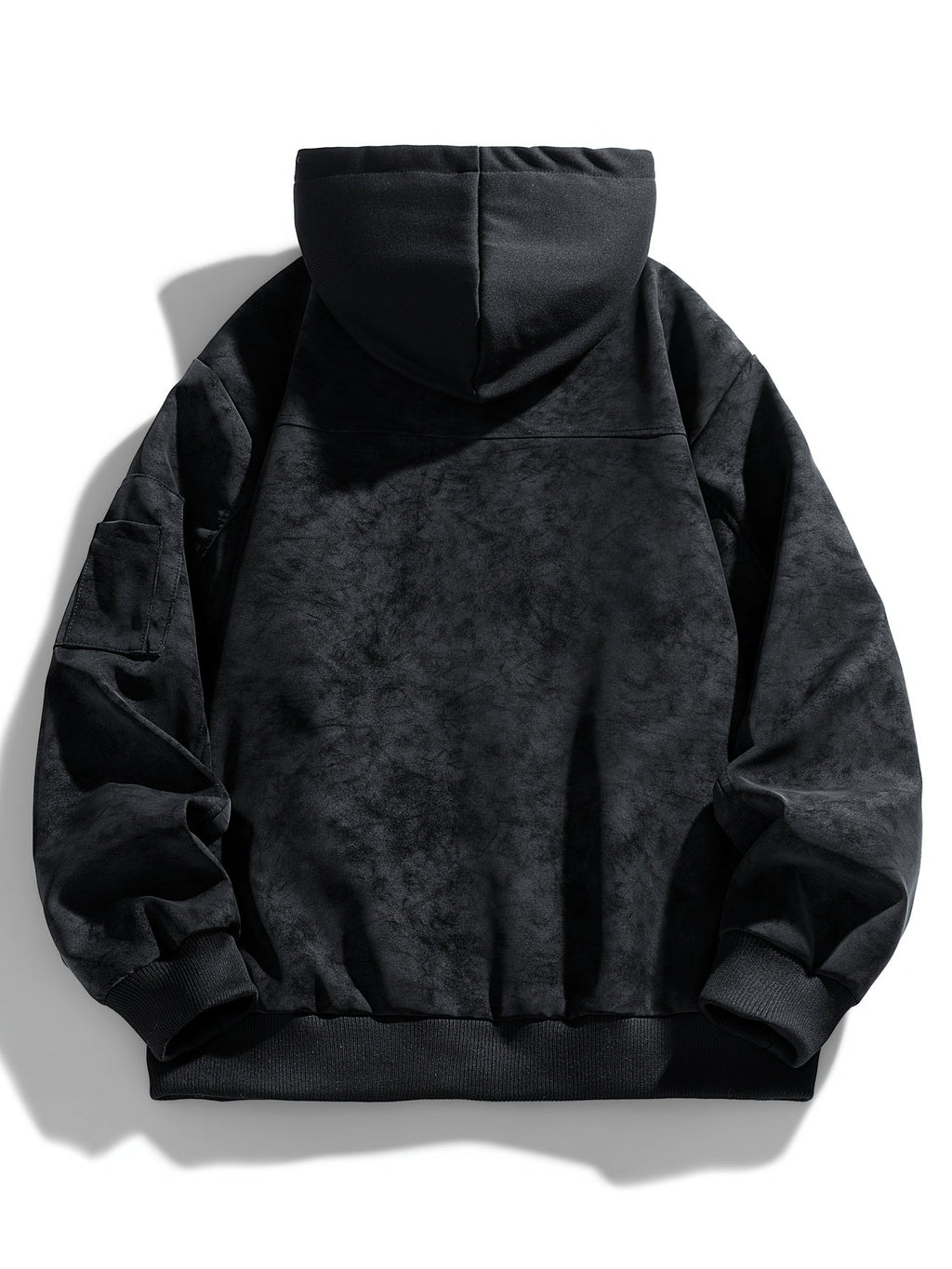 Jacke Herren schwarz mit Kapuze und praktischen Taschen - 2 - Atelier-Zofia